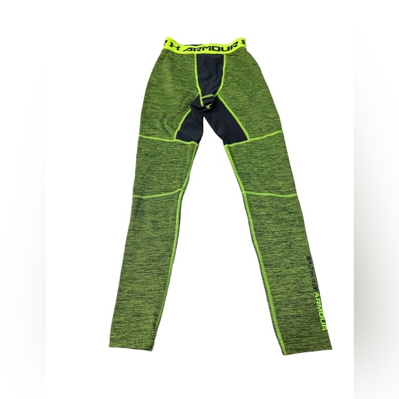 Under Armour Women’s ColdGear Compression Leggings Gr /Blk Sz Small Excellent - Picture 2 of 3